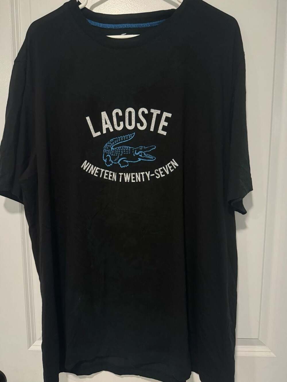 Lacoste 1927 Crocodile Logo Graphic T-Shirt Black Men’s 3XL